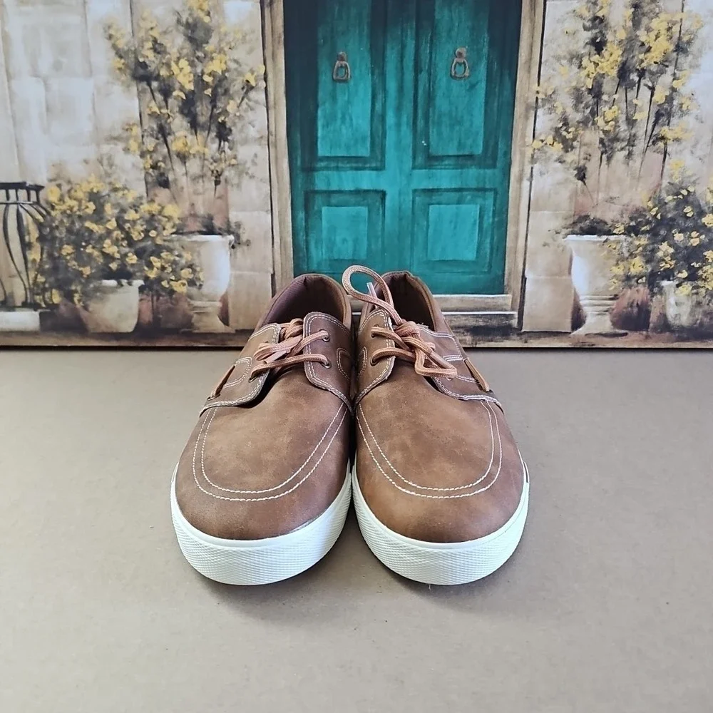 Original Penguin Barrow Boat‎ Lace Mens Brown Loafers & Slip Ons Boat Shoes 11.5